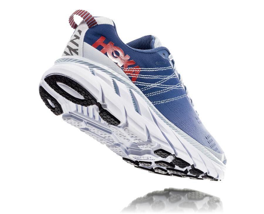 Walking Shoes Womens - Hoka One One Clifton 6 - Blue/White - MFHOCKB-46